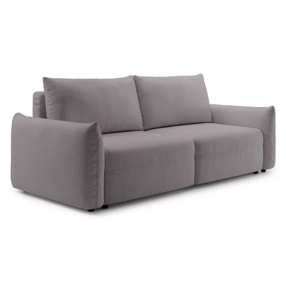 Canapé convertible 3 places en tissu chenille, grėge Theolla