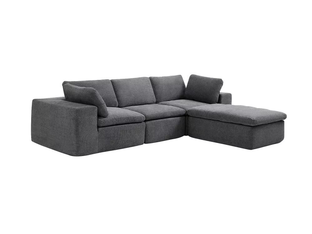 Canapé d'angle polyester 4 places Cortoline