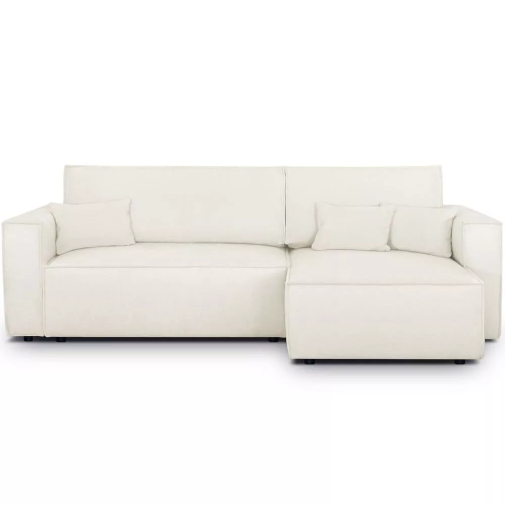 Canapé d'angle convertible 4 places en tissu chenille Livia