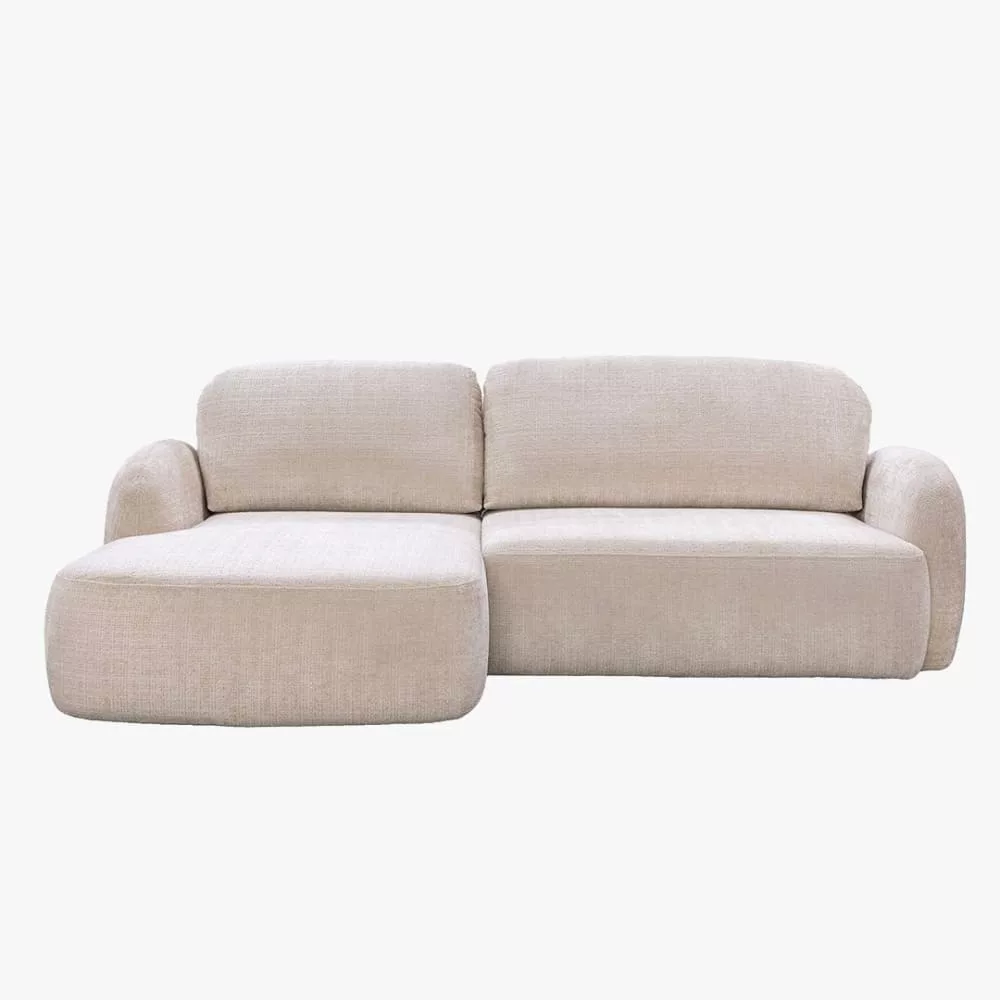 Canapé d'angle convertible 5 places en tissu Viona