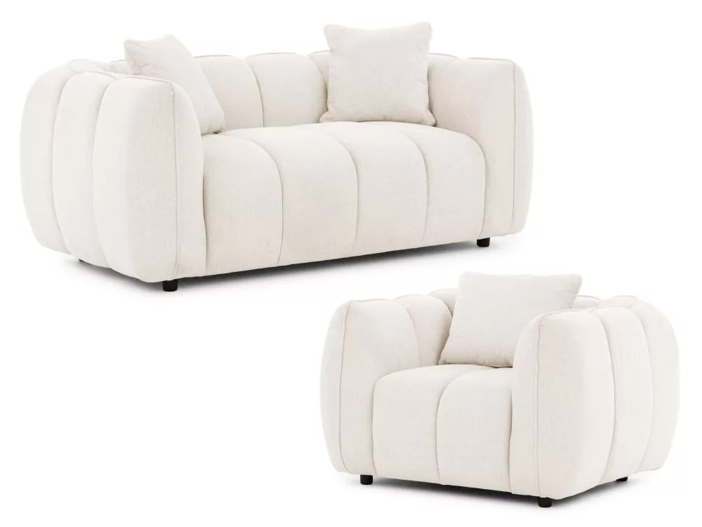 Ensemble de canapé 2+1 en tissu structuré Nubira