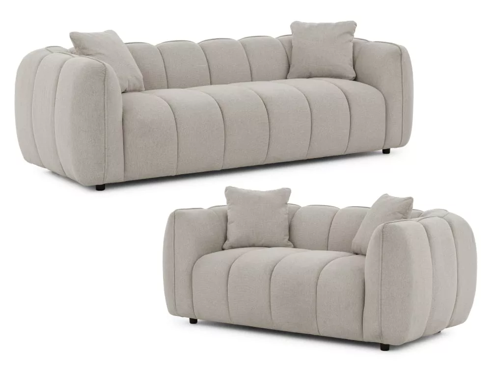 Ensemble de canapé 3+2 en tissu structuré Nubira