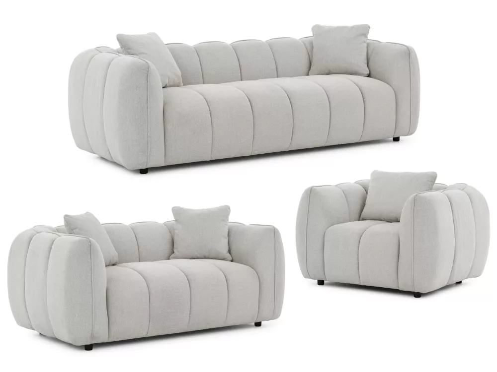 Ensemble de canapé 3+2+1 en tissu structuré Nubira