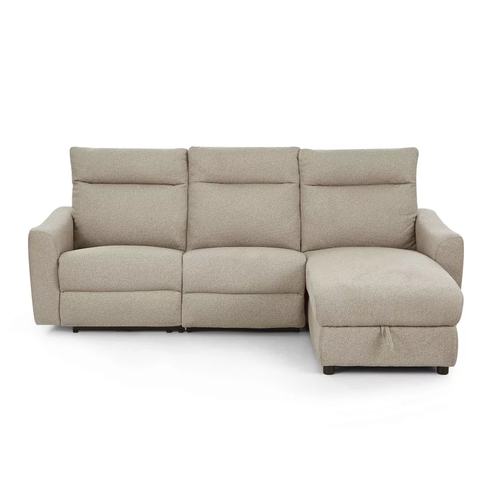 Canapé d'angle en tissu chenille 4 places Horos