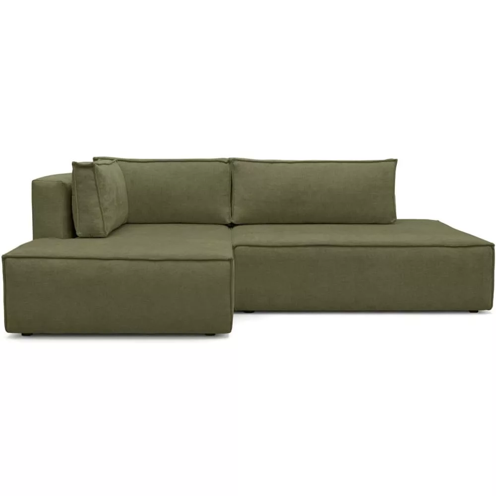 Canapé d'angle convertible 3 places, tissu chenille Barani