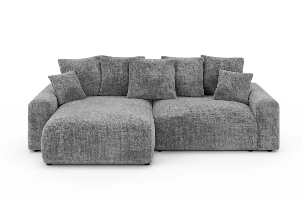 Canapé d'angle convertible tissu chenille 4 places Oli