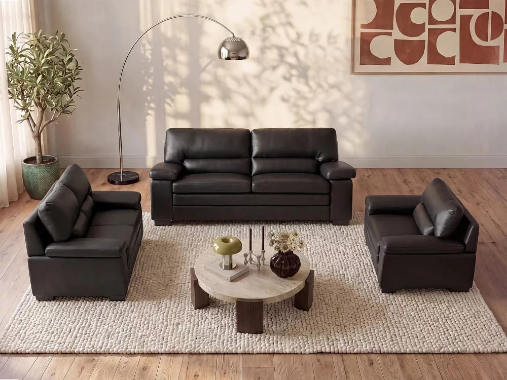 Ensemble canapé fauteuil cuir Mimas