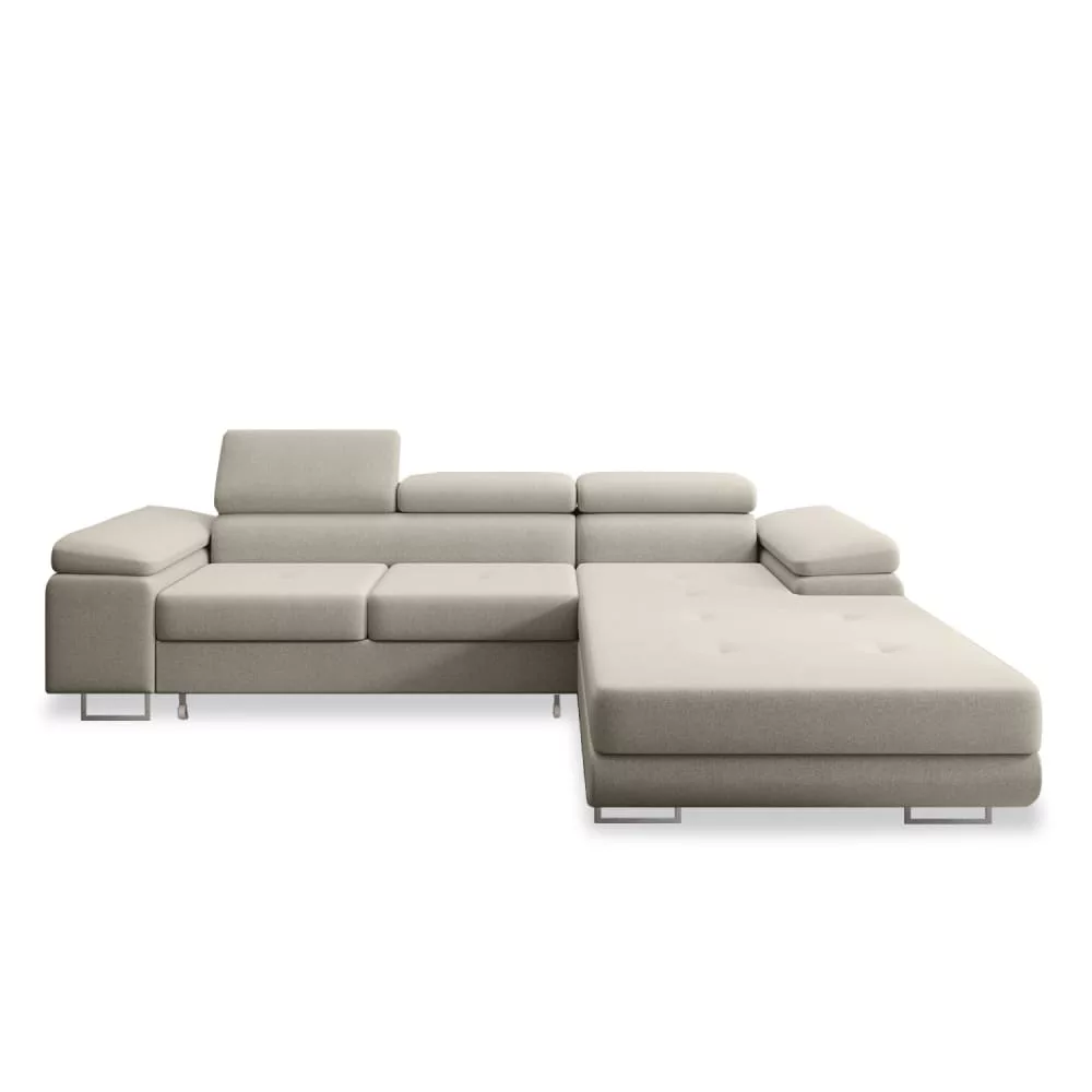 Canapé d'angle convertible 6 places en tissu Alphonso