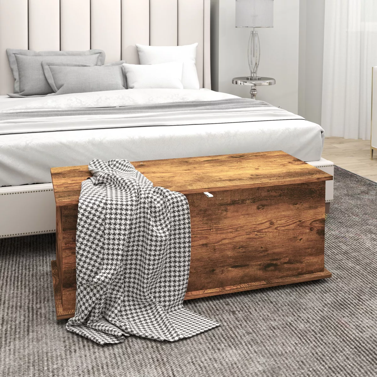 HOMCOM Banquette Coffre Capacité 60 kg pour Chambre à Coucher et Entrée