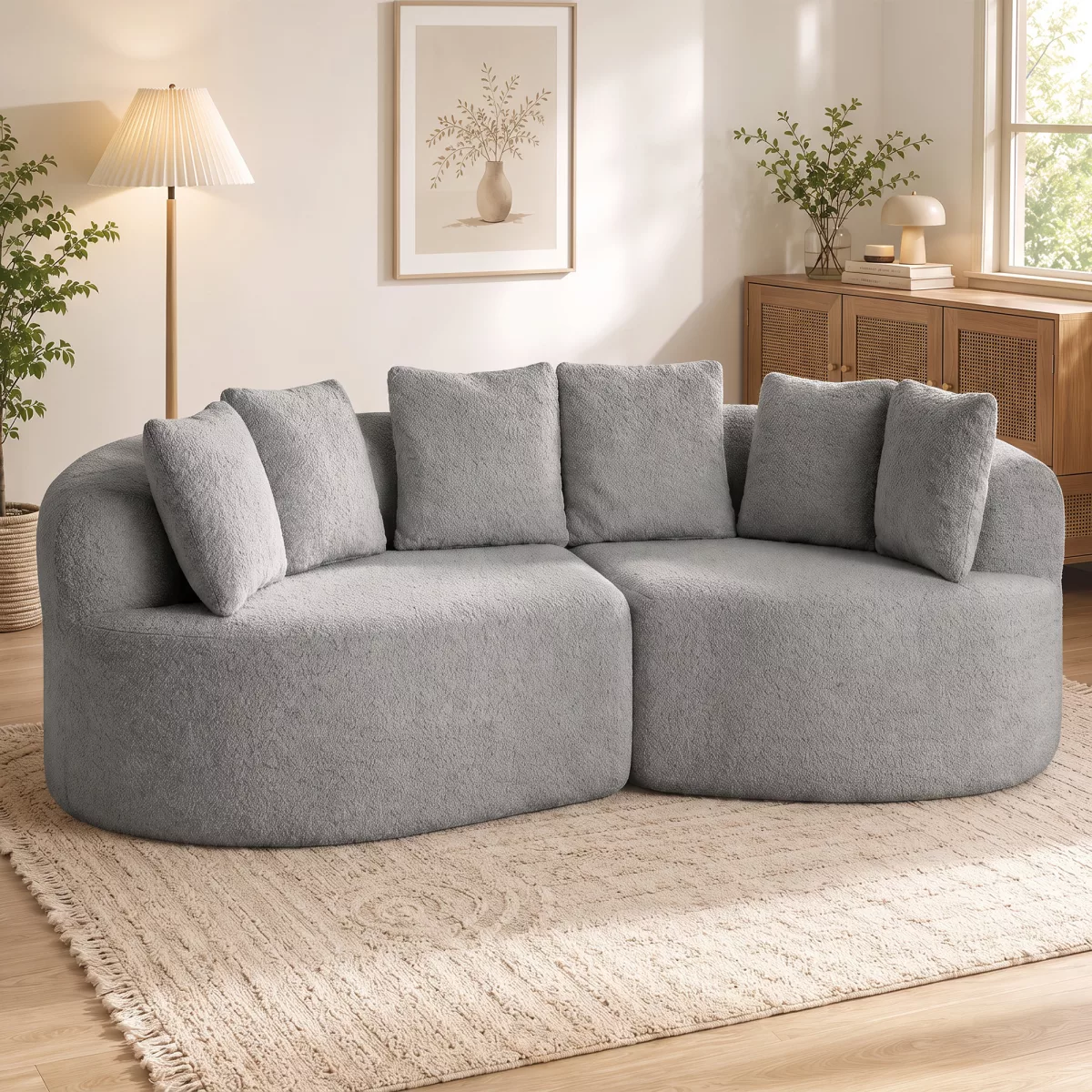 HOMCOM Canapé 3 places sans armature avec assise large