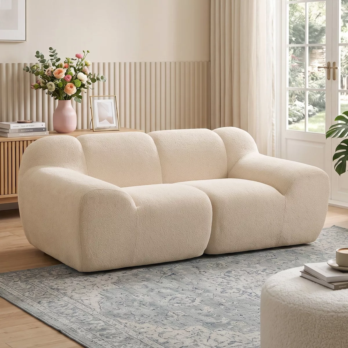 HOMCOM Canapé 2 Places en Chenille
