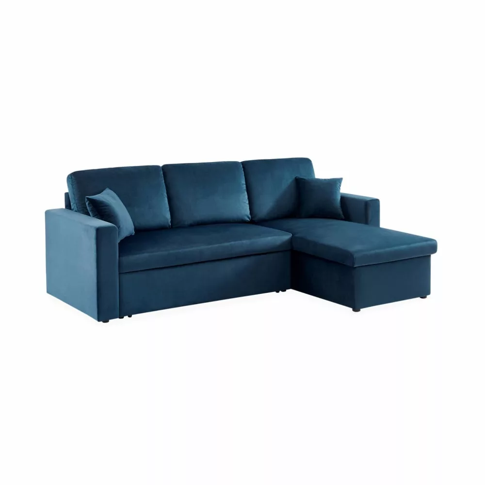 Canapé d'angle convertible en velours – ida