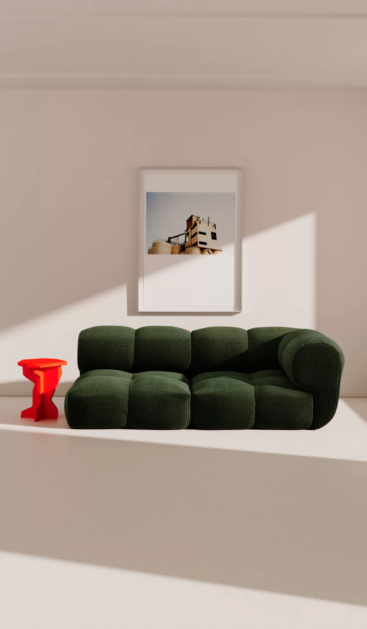 Objekte unserer Tage Module canapé Sander Loungechair – Hug Me 032 Moosgrün
