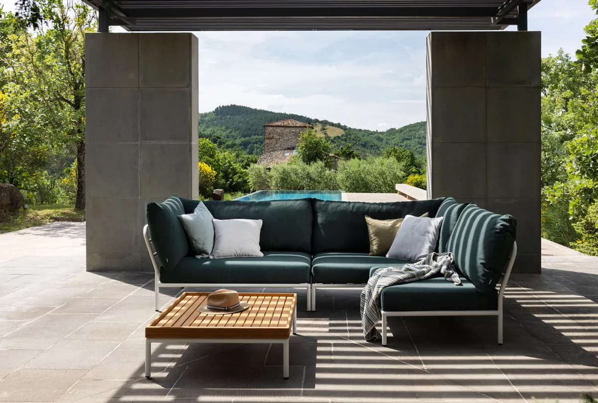 HOUE Canapé LEVEL 2 Cozy MUTED – Sunbrella Heritage alpine