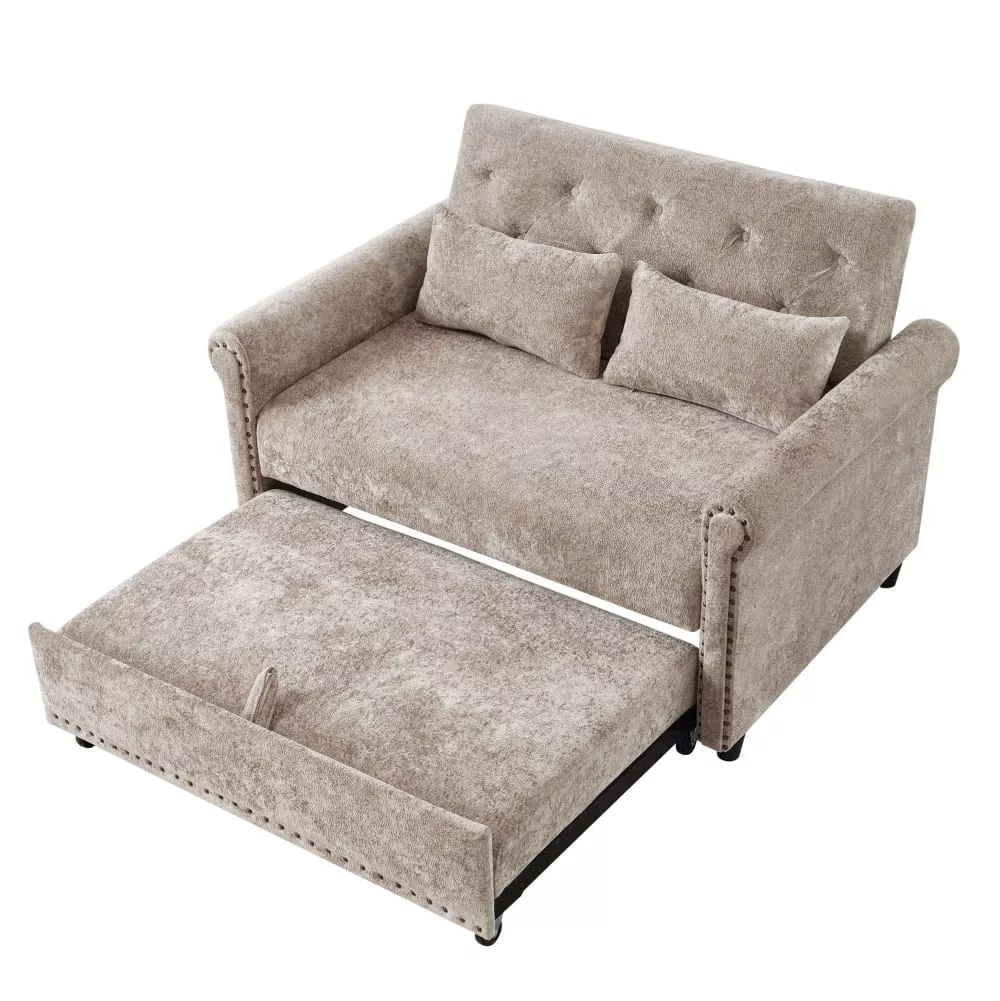 Canapé convertible 2 places chenille 3-en-1
