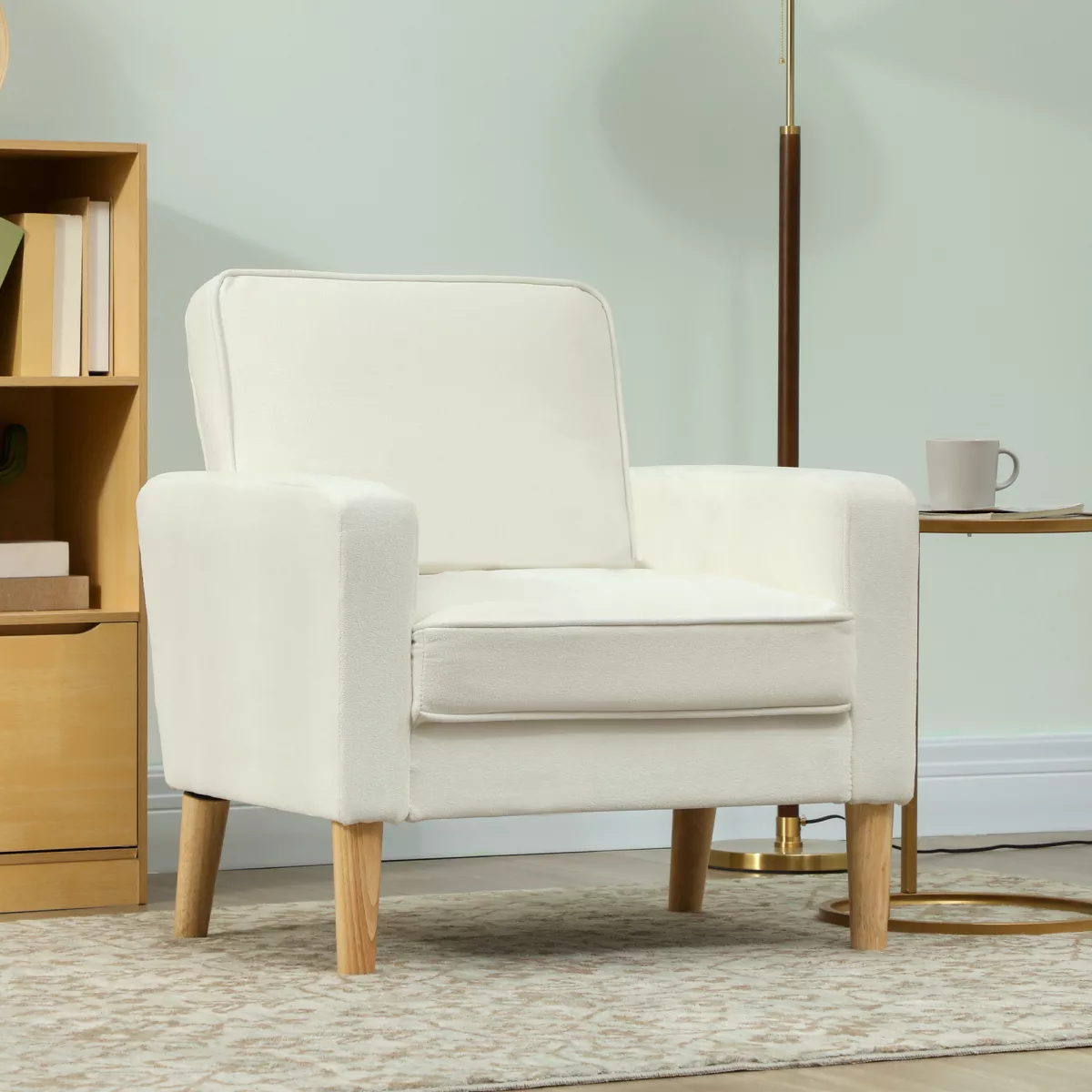 HOMCOM Fauteuil de salon en velours