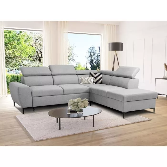 Canapé d'angle convertible réversible avec coffre – 5 places