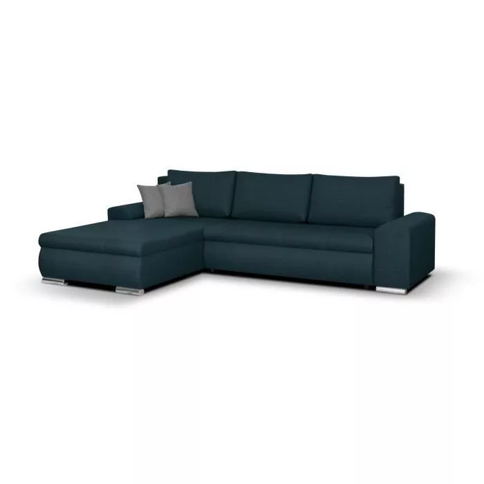 Canapé d'angle convertible réversible + coffre de rangement – Tissu