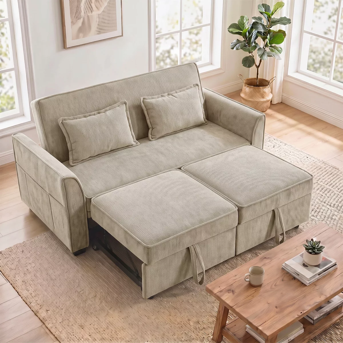 HOMCOM Canapé Convertible 2 Places 4 en 1