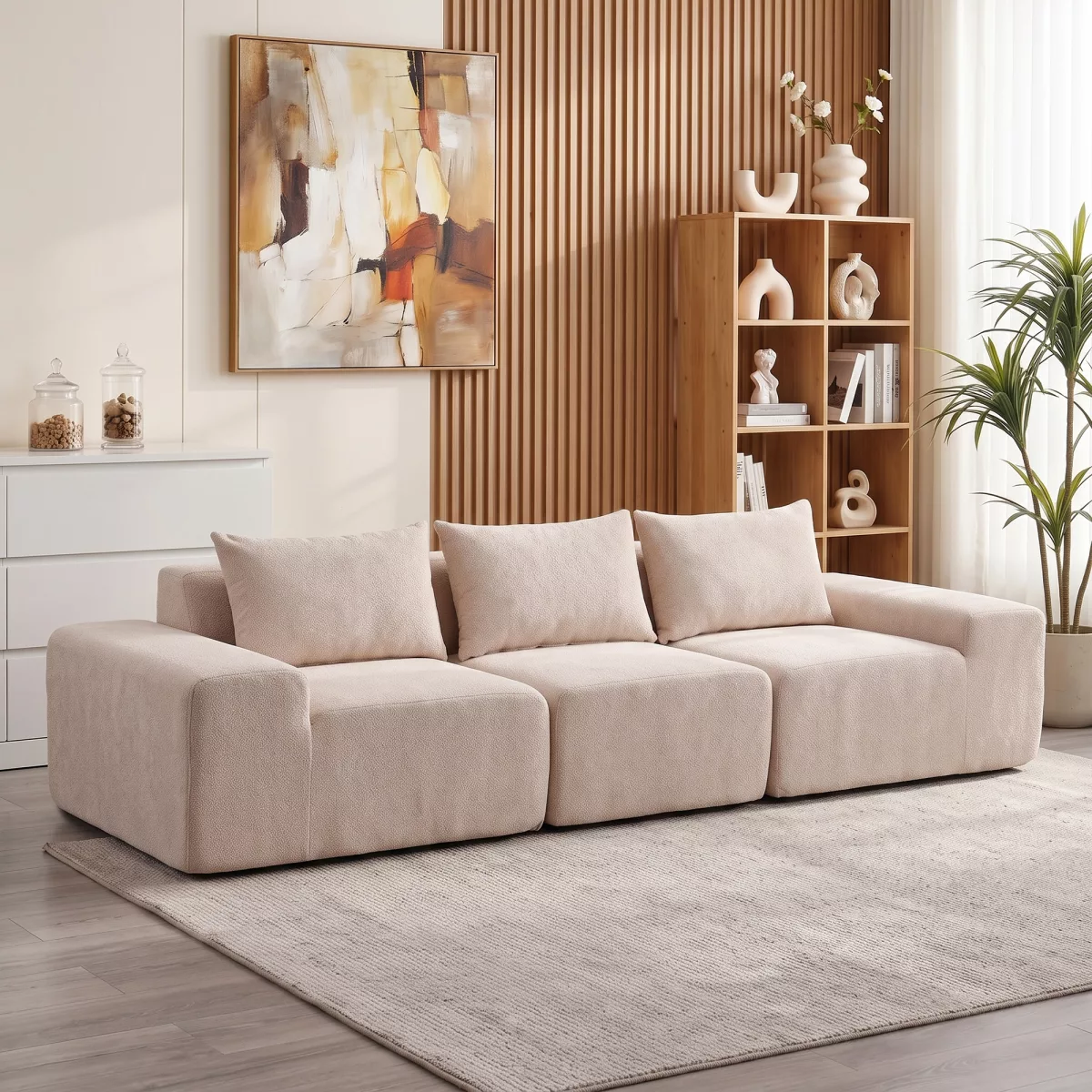 HOMCOM Canapé 3 Places en Chenille 320 cm