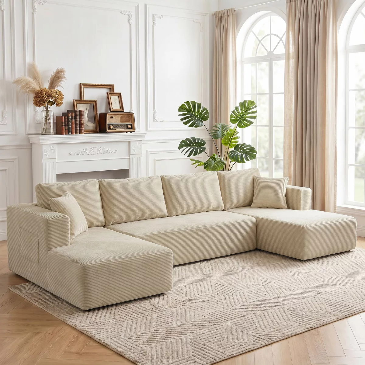 HOMCOM Canapé Modulaire en U Compressé 337 cm