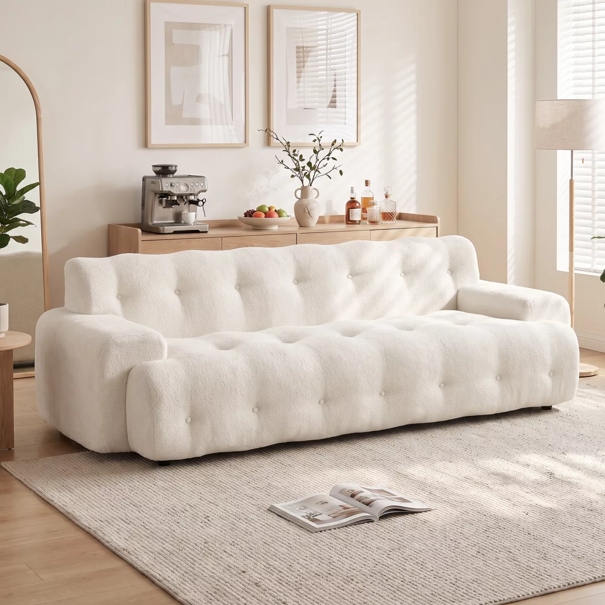 HOMCOM Canapé 3 Places en Chenille 211 cm