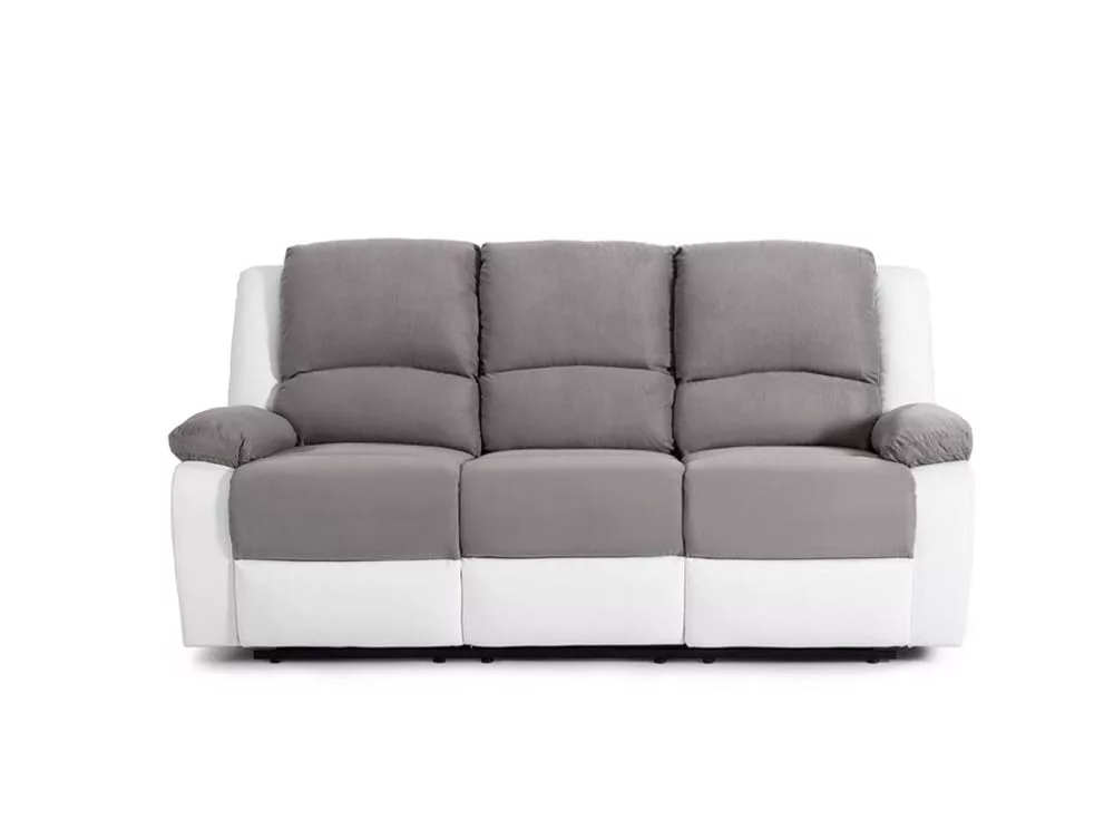 Canapé relaxation 3 places en simili cuir et microfibre – Inclinaison jusqu'à 170°