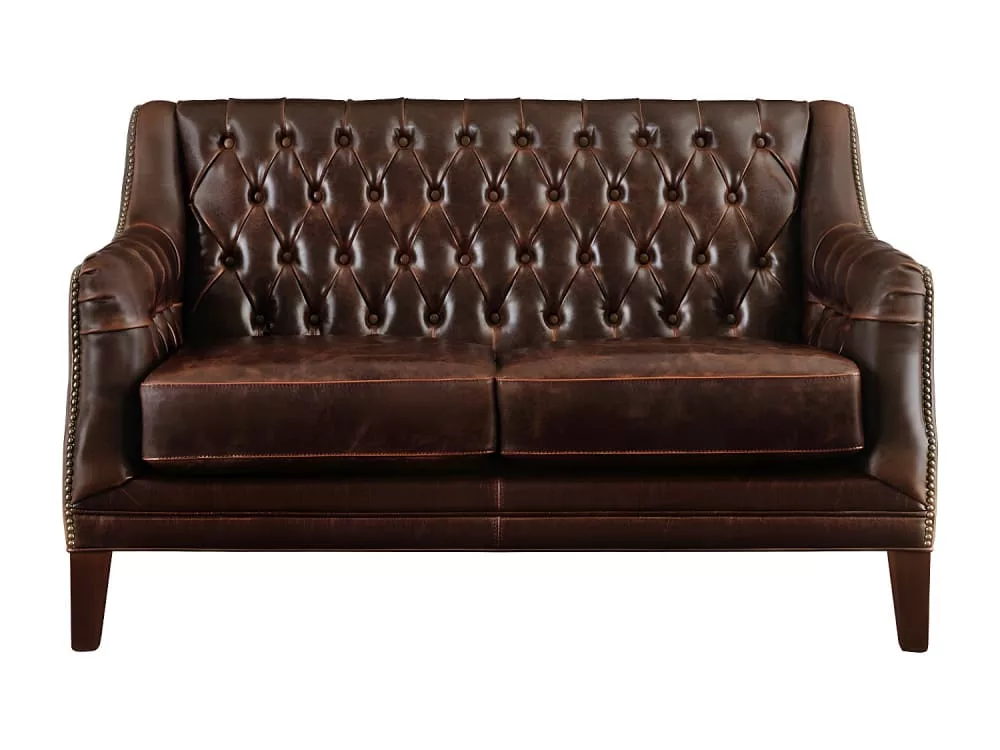Canapé 2 places club 100% cuir vieilli baudoin