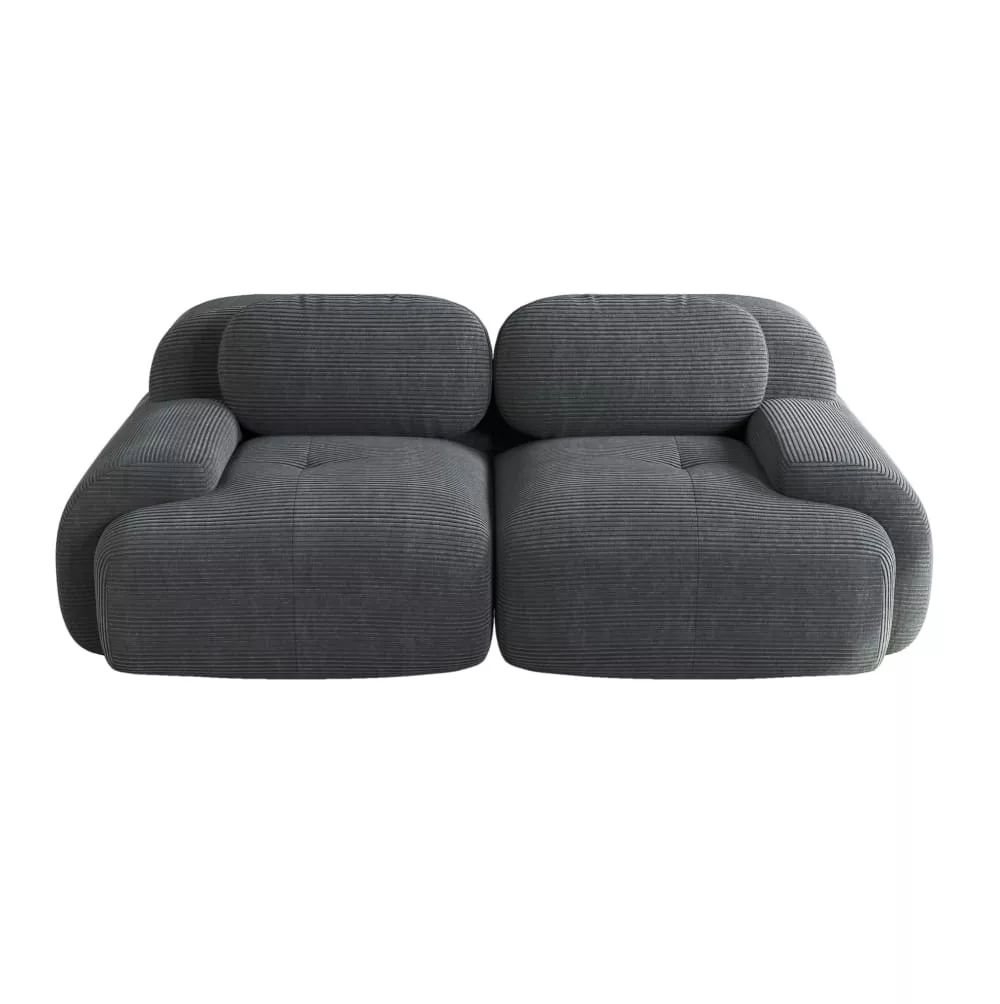 Canapé 2 places modulable 208 cm en velours côtelé