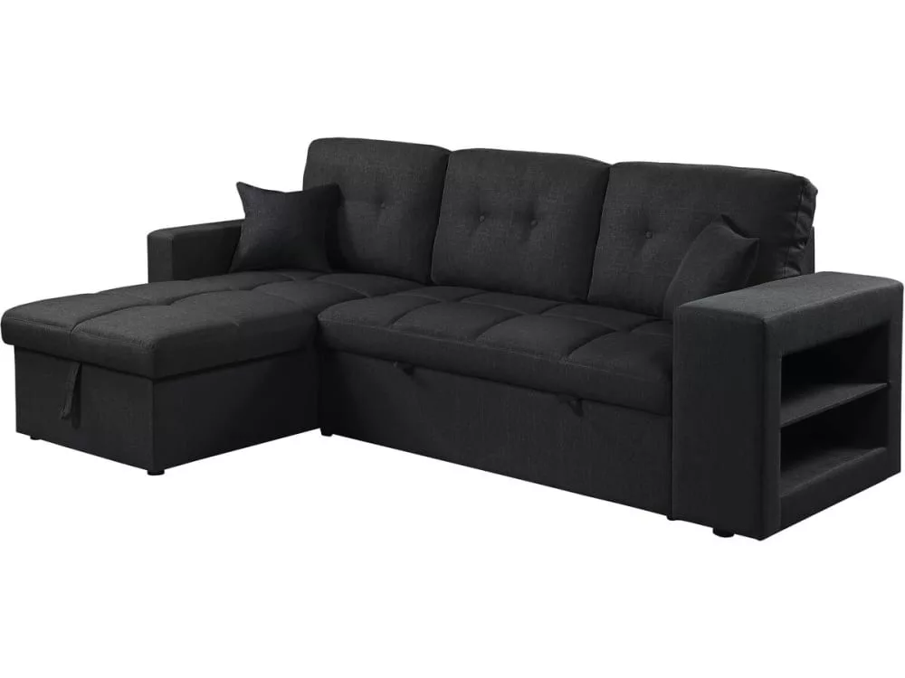 Canapé d'angle convertible/réversible tissu style bubble "Axel" – 3 places