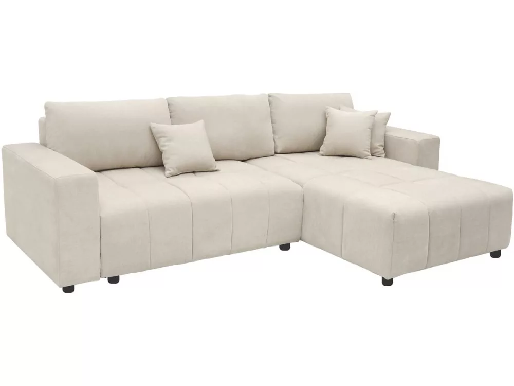 Canapé d'angle convertible style bubble tissu chenille "George" 4 places