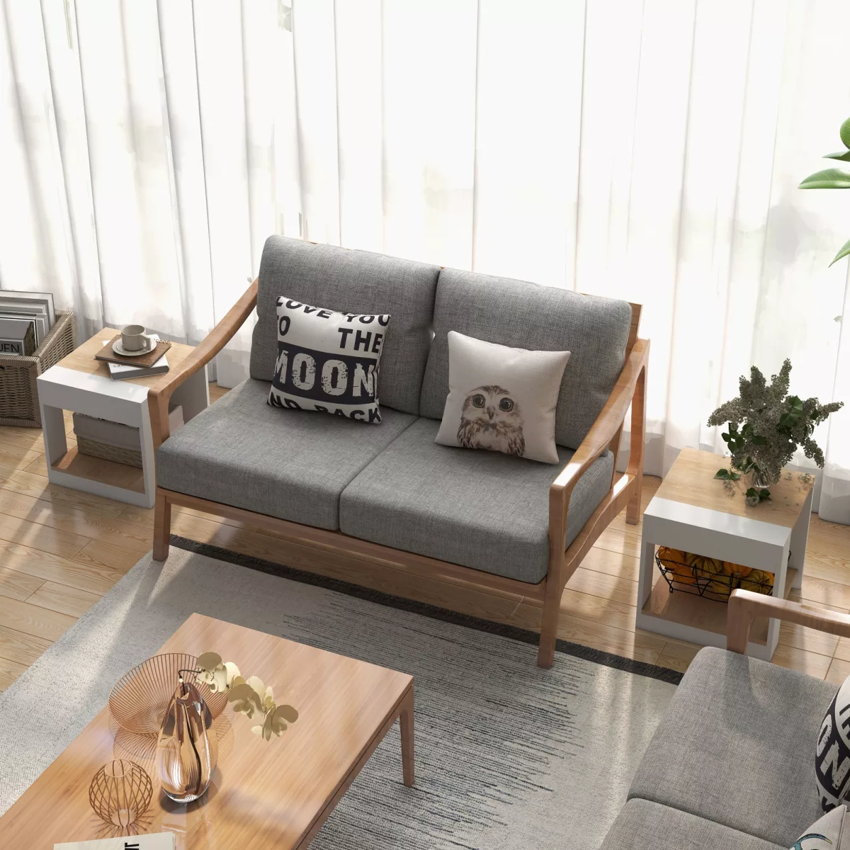HOMCOM Duo Tables d'Appoint Épurées et pour Salon Élégant Aosom France