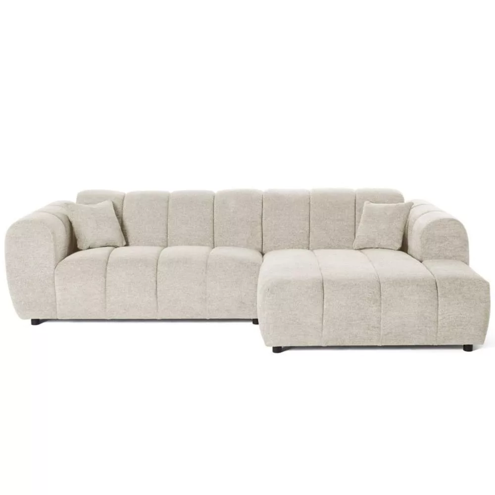 Curtis – canapé d'angle 4 places en tissu texturé