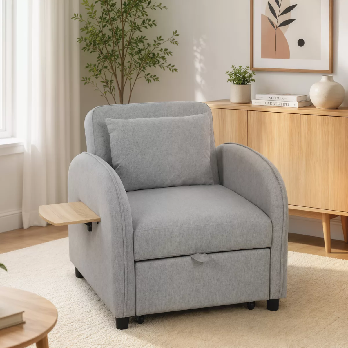 HOMCOM Fauteuil Convertible 1 Place