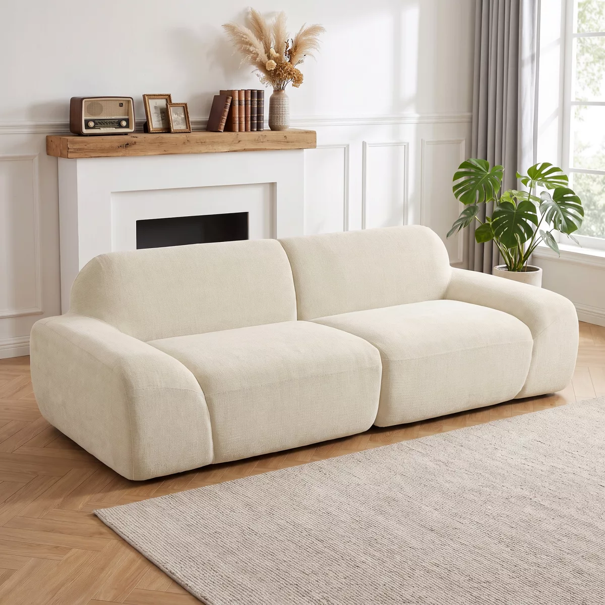 HOMCOM Canapé 3 Places en Chenille 244 cm