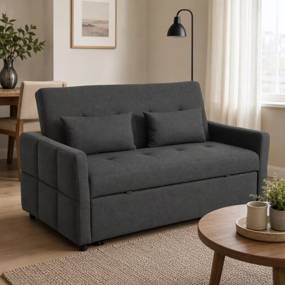 HOMCOM Canapé Convertible 2 Places 3 en 1