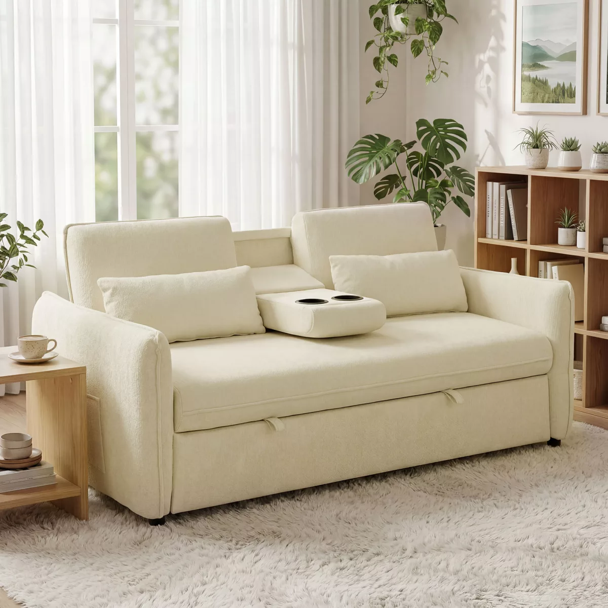 HOMCOM Canapé convertible 2 places 3 en 1