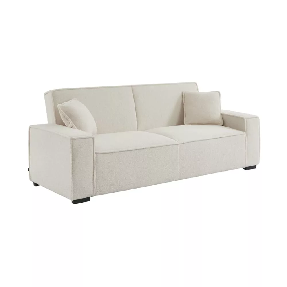 Canapé 3 places convertible en tissu bouclette