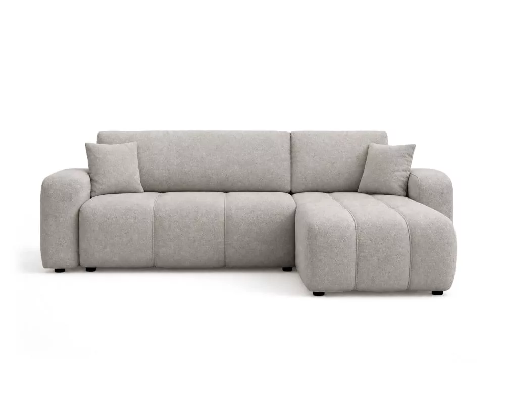 Nicole – canapé d'angle réversible 4 places convertible avec coffre en tissu