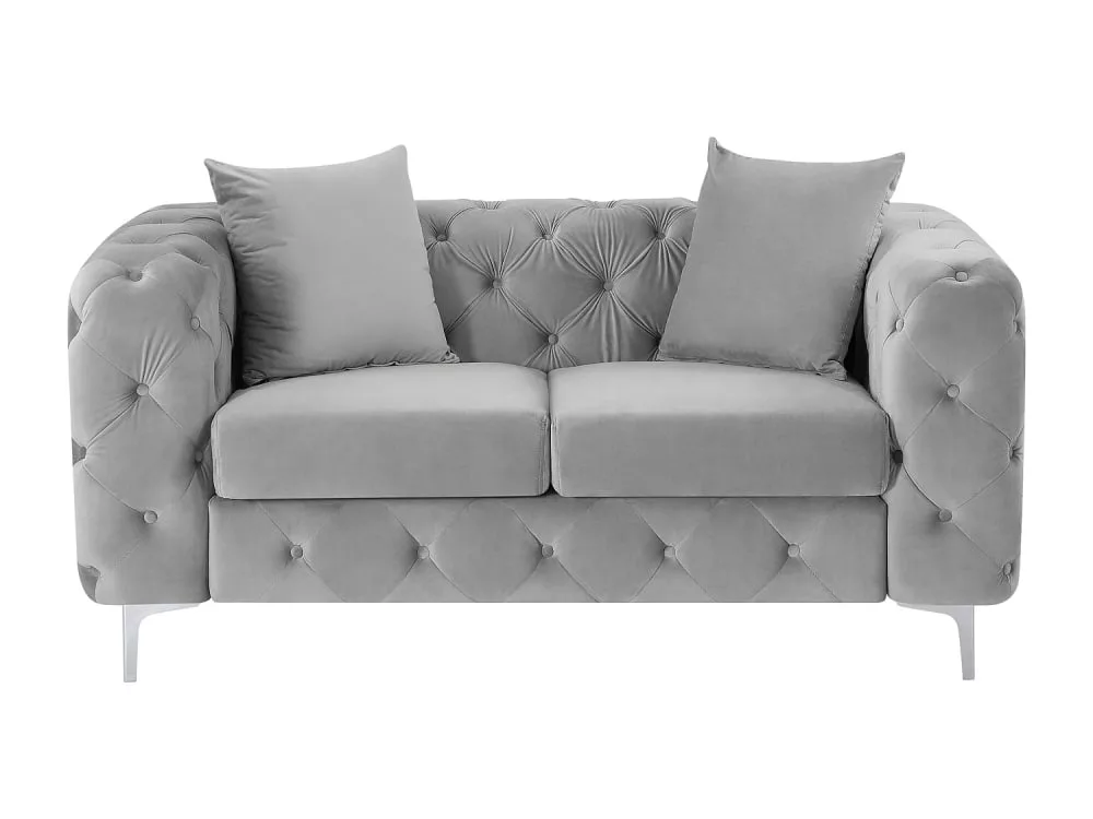 Canapé 2 places chesterfield en velours edwina