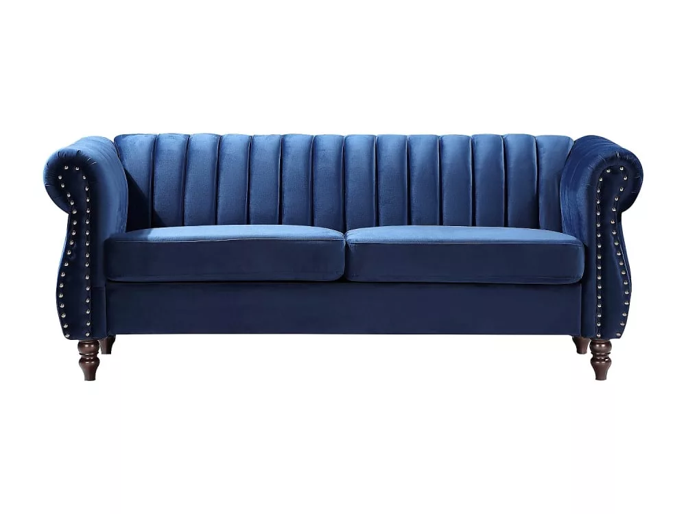 Canapé chesterfield 3 places en velours roi trumbo
