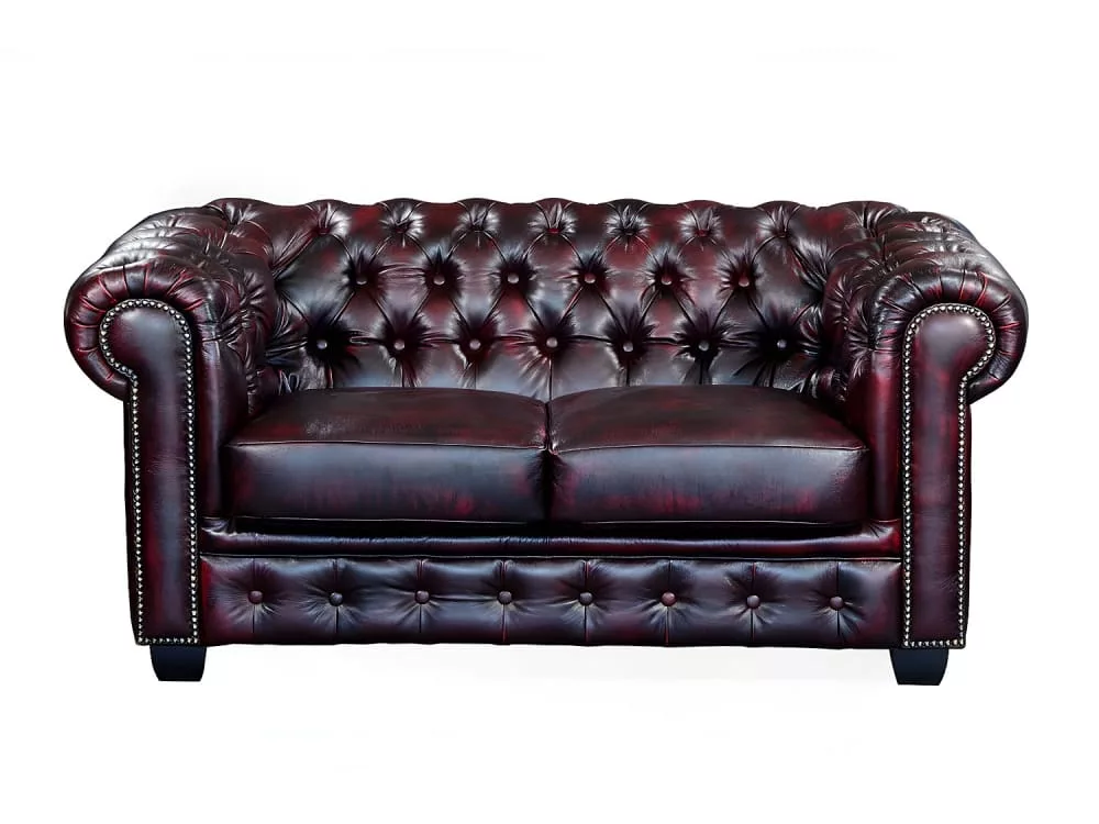 Canapé chesterfield 2 places brenton 100% cuir de buffle