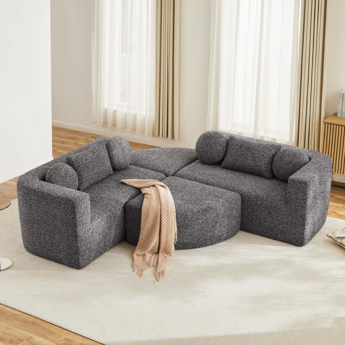 Canapé modulaire avec fonction couchage, Aosom France