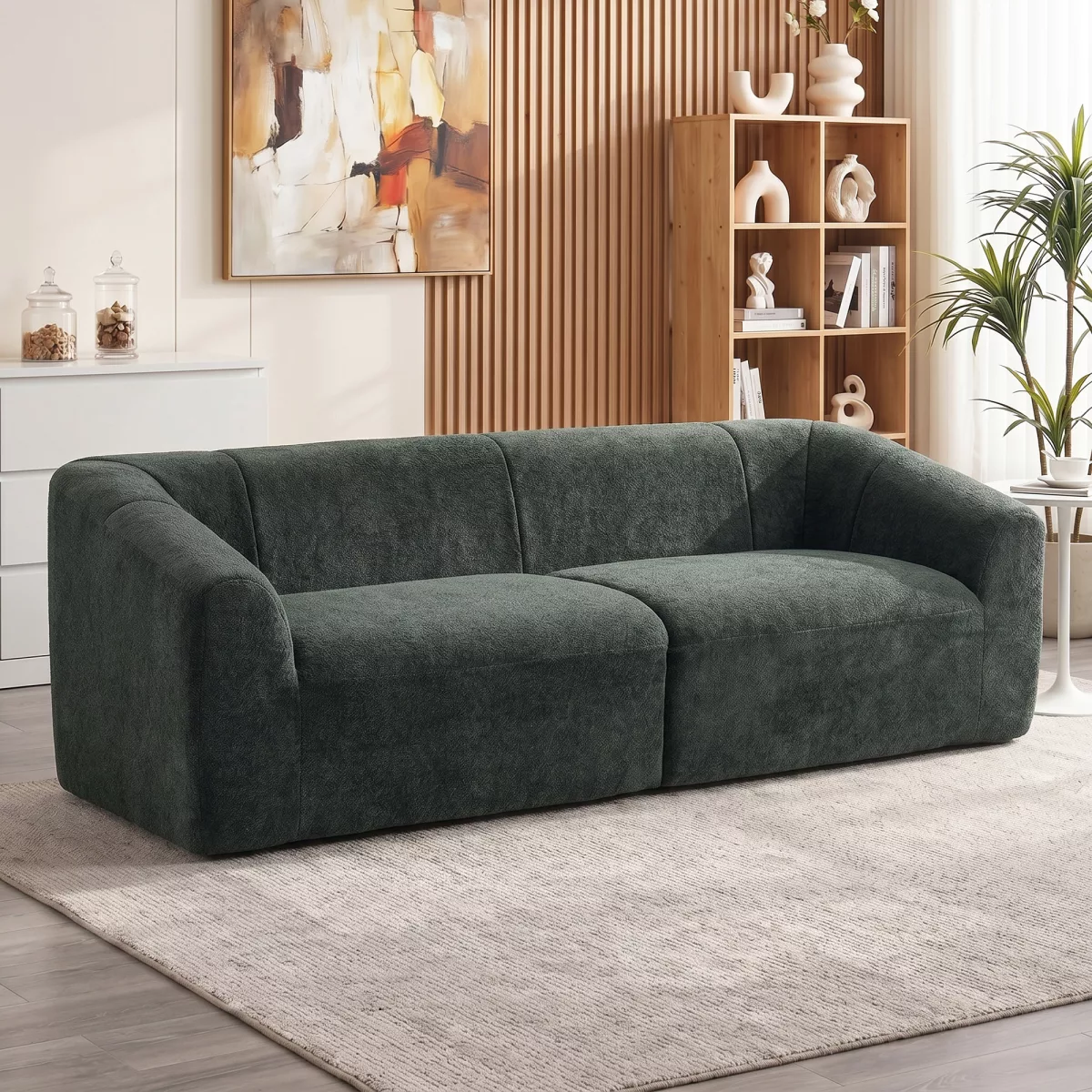 HOMCOM Canapé 3 places sans structure rigide avec large assise