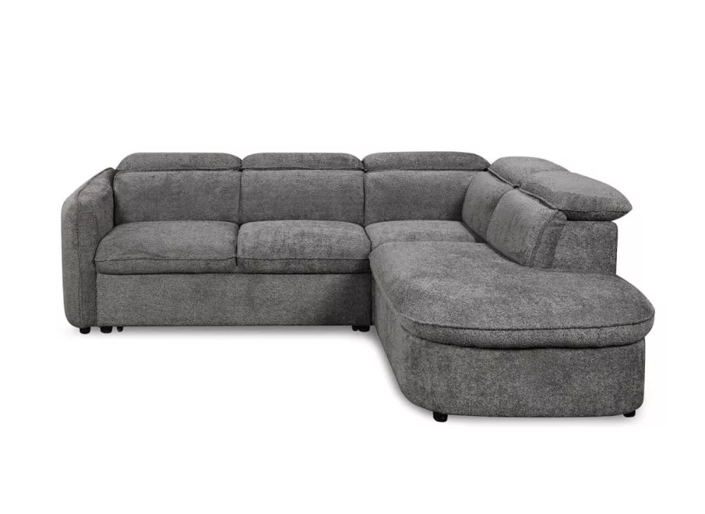 Canapé d'angle convertible avec coffre de rangement en tissu