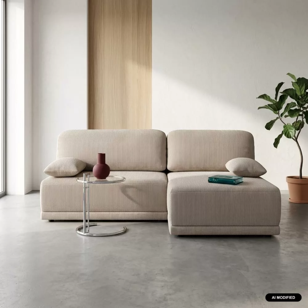 Banquette canapé dangle convertible 3 places velours côtelé avec coffre – Nelson