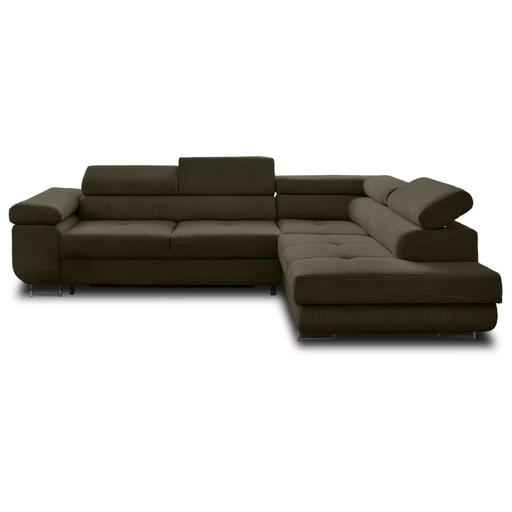 Canapé d'angle convertible 5 places – Coffre de rangement