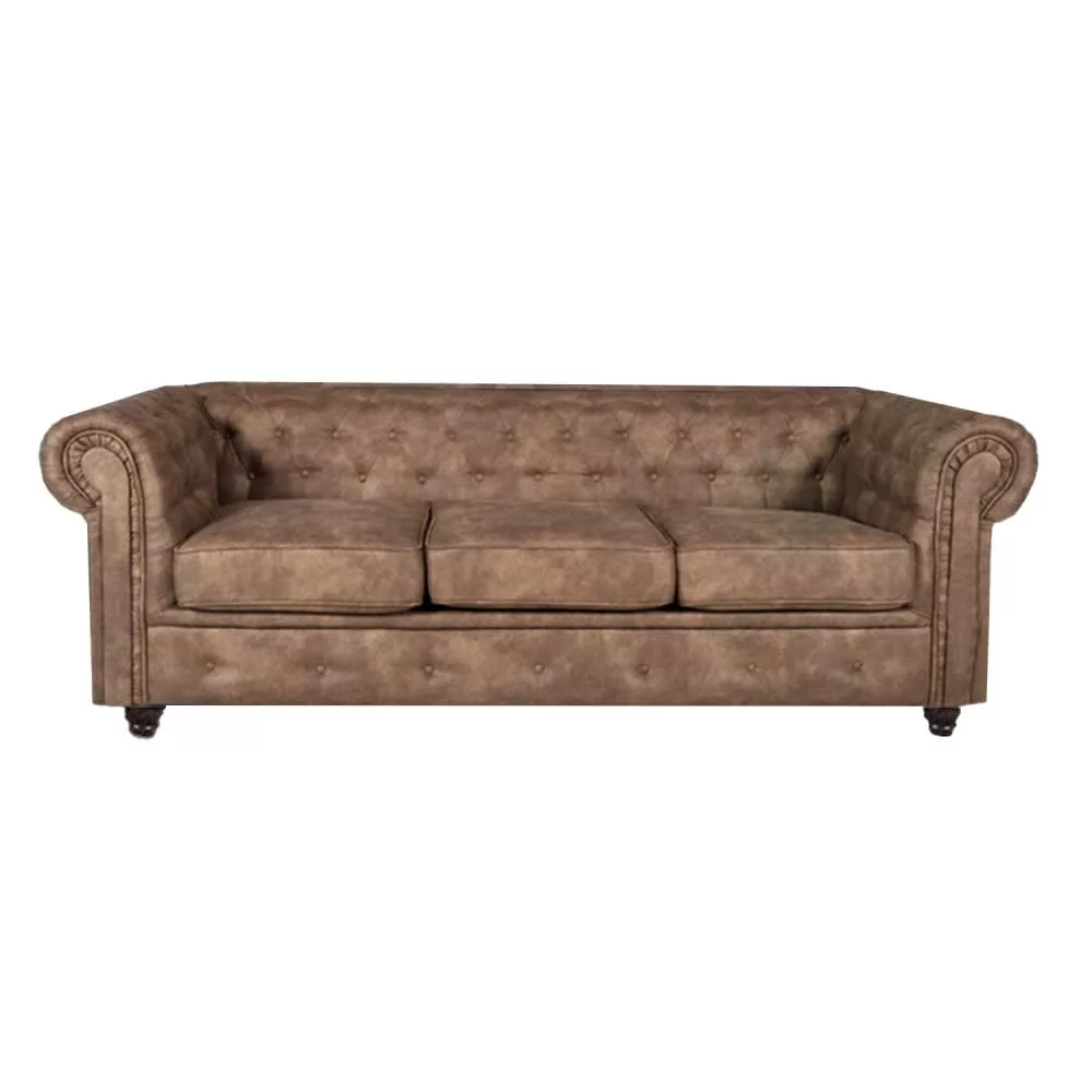 Canapé chesterfield 3 places / vieilli