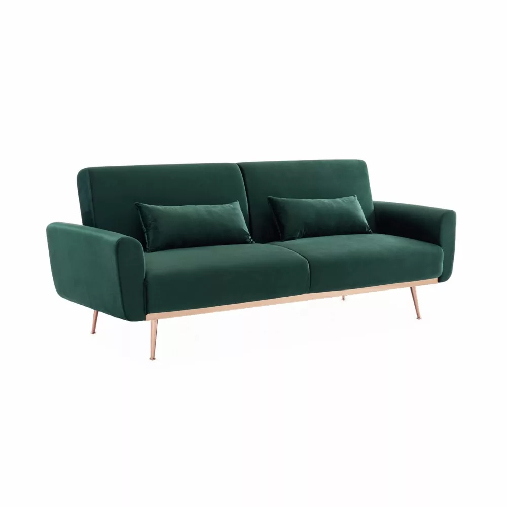 Canapé convertible design en velours – Oskar