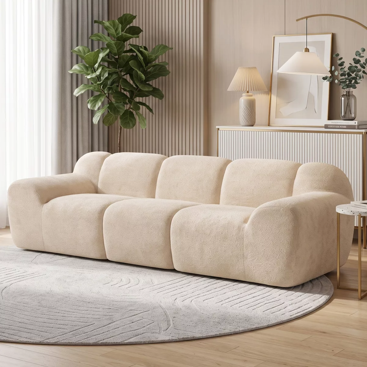 HOMCOM Canapé 3 Places 233 cm